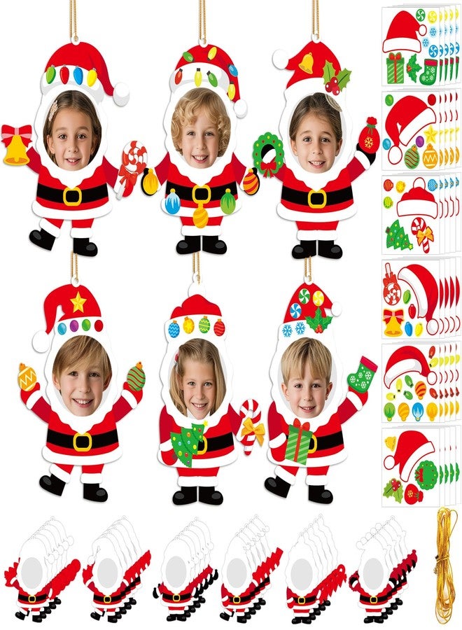 Lonfliness 24 Sets Christmas Santa Claus Picture Frame Craft Kit DIY Santa Claus Craft for Children Toddlers Christmas Winter Home Classroom Crafts Arts Crafts for Kids Xmas Party Game School Activity - Image 1